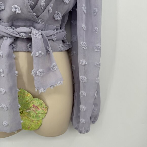 Altar'd State Top blouse Uo Altard State Floral Knit Crop Top lavender lilac pur - Picture 3 of 13